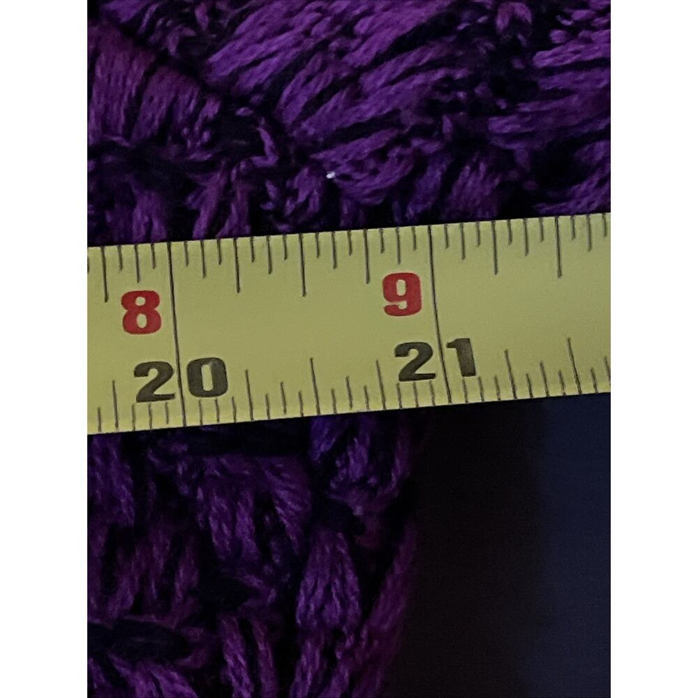 Mondi Vintage Cardigan Sweater Size 38 / M Purple Black 80s Gold Buttons Heavy - Picture 13 of 15